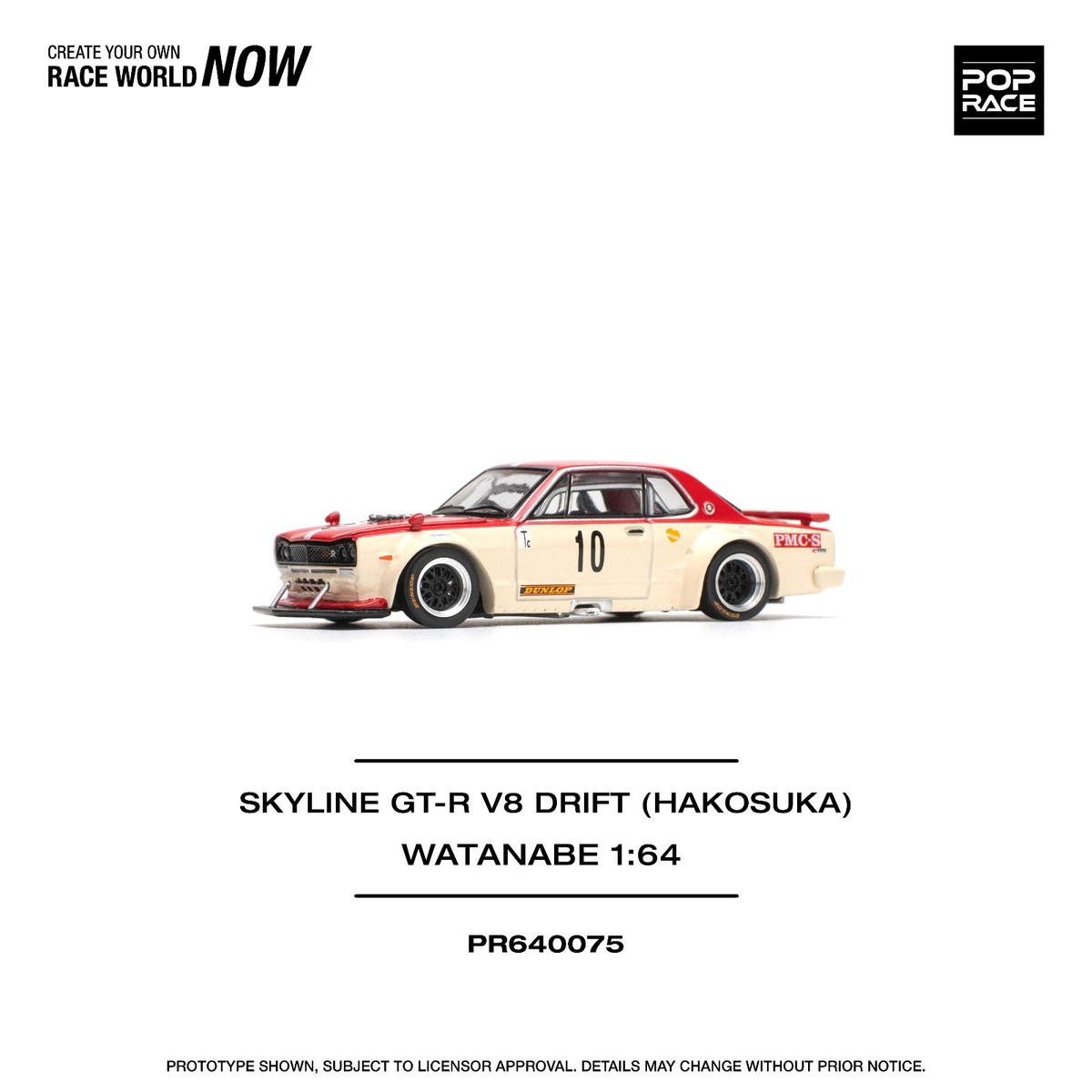 Pop Race Nissan Skyline GT-R V8 Drift (Hakosuka) JP- Watanabe 1:64