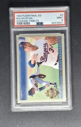 NOLAN RYAN~RARE (POP) 1993 FLEER FINAL EDITION TRIBUTE PSA-9 GEM-MT CARD #6