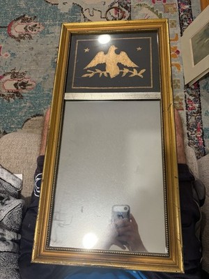 Vintage Federal Style Eagle Mirror Gold Gilt Frame Americana Colonial Wall Decor