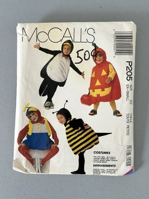 McCalls Costume Sewing Pattern P205 Size XS 4 Styles Cut