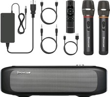 POWERCONF Karaoke Machine with 2 Microphones, 2.1 Channels, Subwoofer, Sound Bar