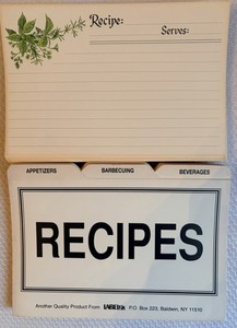42 Vintage Blank Recipe Cards Herb Theme 3x5 Front & Back Lines With Dividers