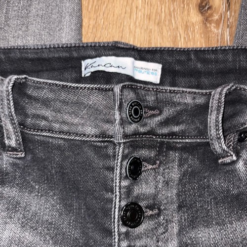 KanCan Frayed Hem Skinny Jeans Button Fly Black Wash Denim Size 29 - Picture 5 of 7