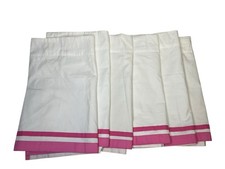 Pottery Barn Kids Harper Pink Grosgrain Stripe Window Valance 44 x 18 set of 6