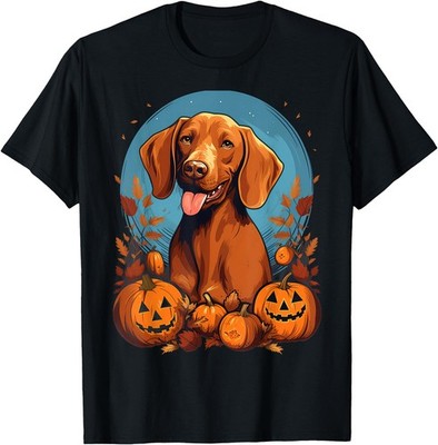 Pumpkin Vizsla Dog Halloween Thanksgiving T-Shirt