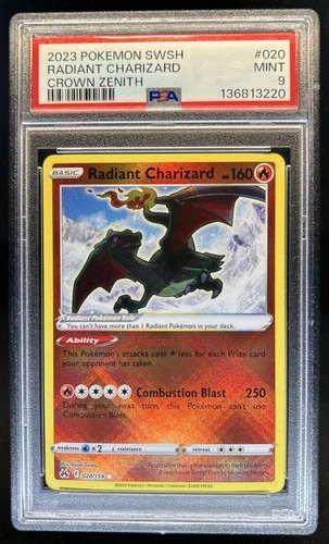 2023 Pokemon SWSH Crown Zenith Radiant Charizard #020/159 PSA 9
