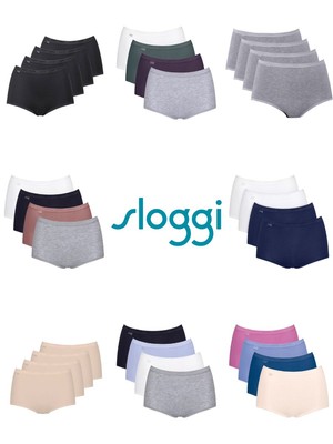 Sloggi MAXI Slips Slips Basic+ 4er Pack 95% Baumwolle Dessous High Rise