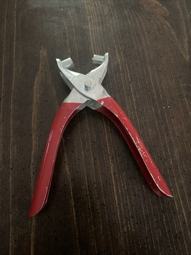 Vintage Snap Plier Metal Red And Sliver