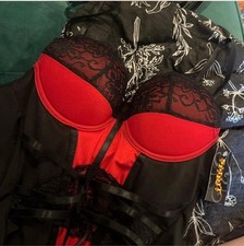 Women s Spirit Halloween Black And Red Corset Top Costume Size M