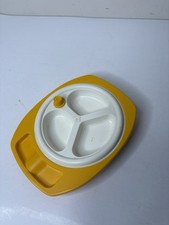 Vintage 1986 Fisher Price Fun w Food Baby's Mealtime Yellow Divided Feeding Dish