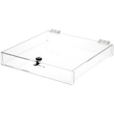 Plymor Clear Acrylic Locking Countertop Display Case, 2" H x 12" W x 12" D