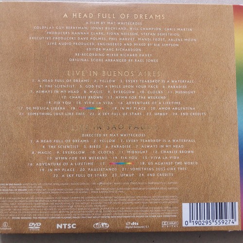 A Head Full Of Dreams Coldplay CD DVD Live Sao Paolo Buenos Aires 4 disc 2018 - Imagen 2 de 7