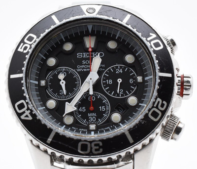   [EXC+5] SEIKO Prospex V175-0AD0 Solar Black 43mm Men's Watch From Japan  #99