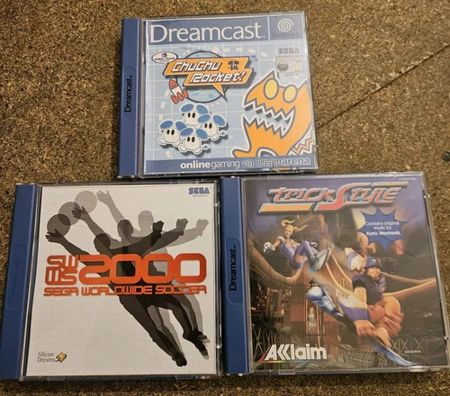 Dreamcast Games Bundle Trickstyle/ChuChu Rocket/sega Worldwide Soccer 2000 CIB