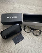 CHANEL Square Black Plastic Full Rim Eyeglass...