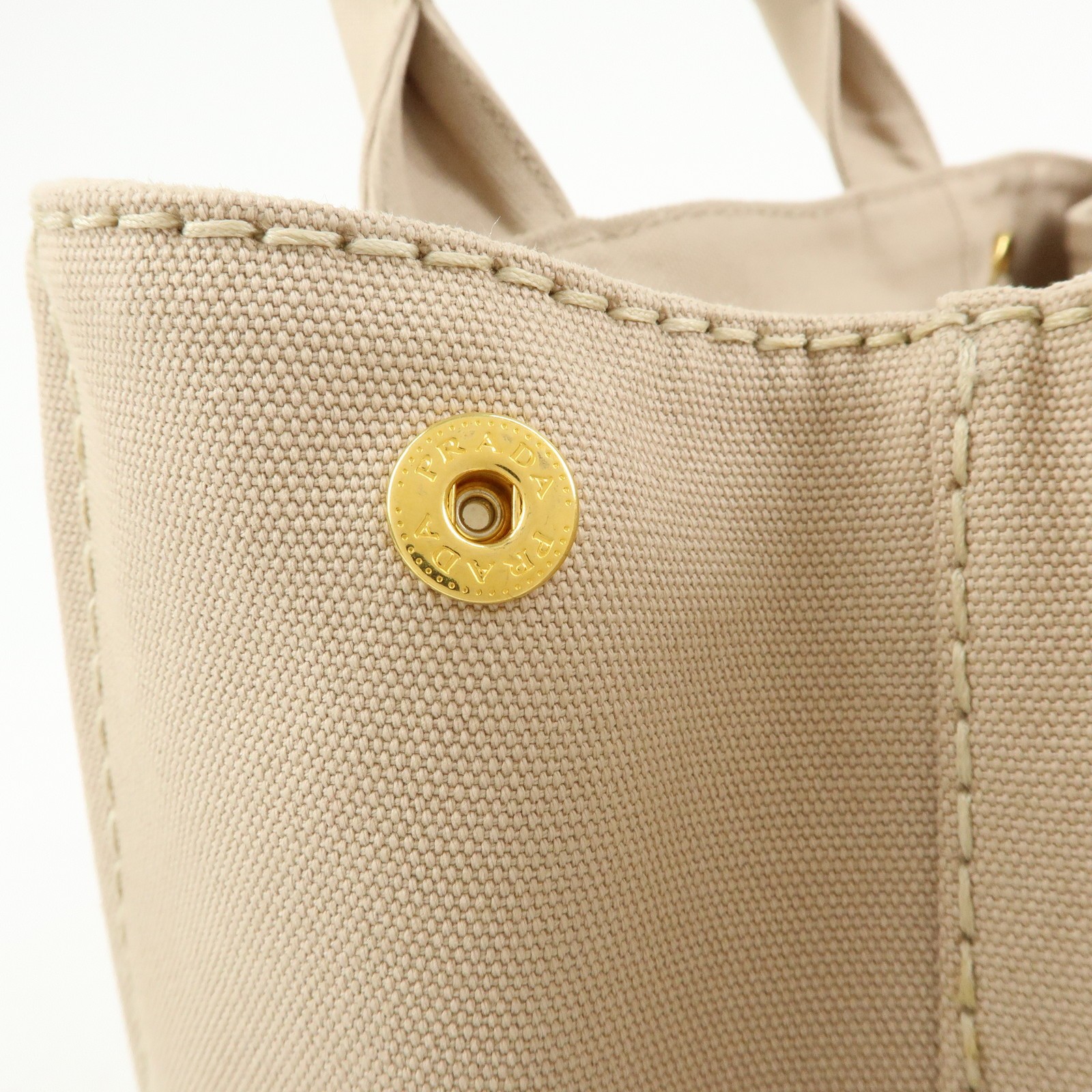 PRADA Canapa Triangle Logo 2Way Tote Hand Shoulder Bag Beige B1877G Used F/S thumbnail 16