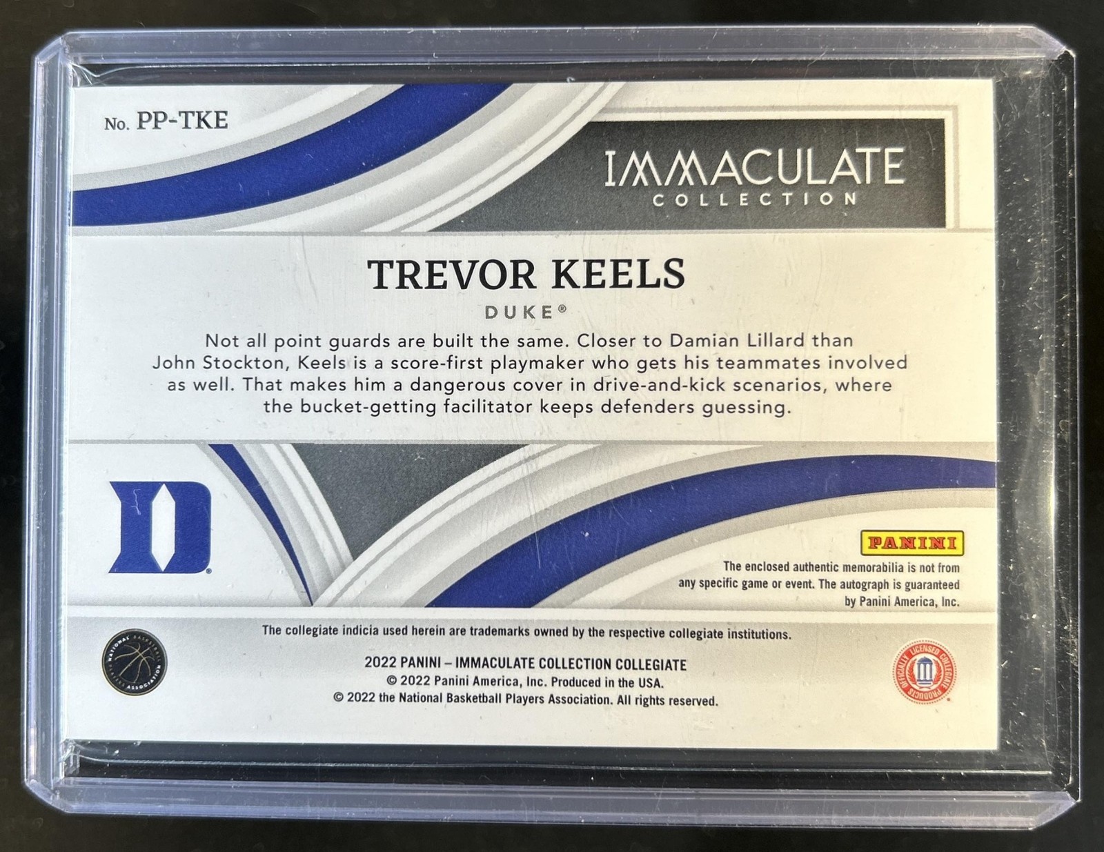 2022-23 Immaculate Trevor Keels Premium Patch Rookie Auto Red RC #/25 view 2