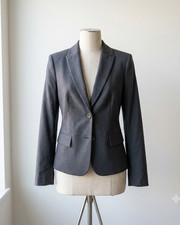 NWOT Calvin Klein Women's 2 Button Blazer Size 2 129 Charcoal