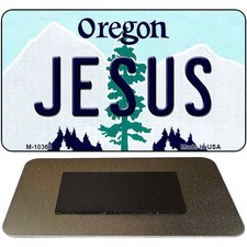 Jesus Oregon State License Plate Tag Magnet M-10368 3.5" x 2" Magnet (M)