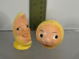 Goebel Germany Anthropomorphic Sun & Moon Salt And Pepper Shakers