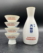 Vintage Gekkeikan Sake Set Carafe 4 Cups Japa...