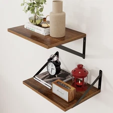 Floating Shelves 12 Inch Deep, Rustic Deep Shelves for Wall Set of 2, 16W x 1...