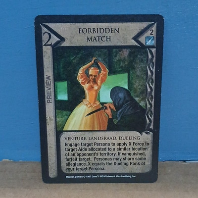 Dune Dune CCG Forbidden Match Venture Preview 1997 Cost 2 Stephen Daniele