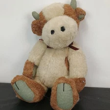 Vtg Fully Jointed Plush Cow Boyds Collection Ltd 1985-99 J.B. Bean Series 11"