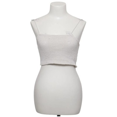 Bershka, Crop Top, Größe: S, Beige, Baumwolle/Polyester/Viskose, Einfarbig #M2j