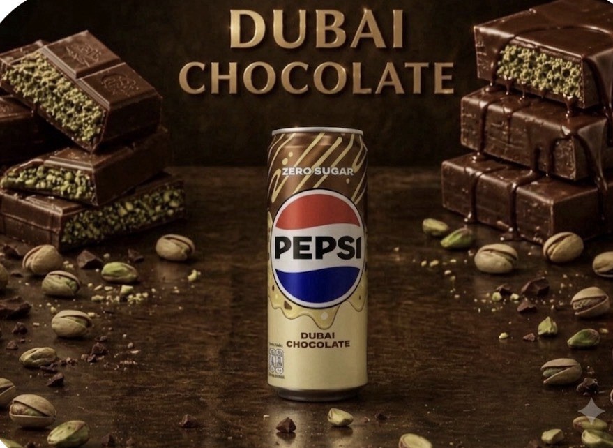 NEW! Pepsi Dubai Chocolate Soda, ZERO SUGAR, FROM THAILAND, LIMITED STOCK