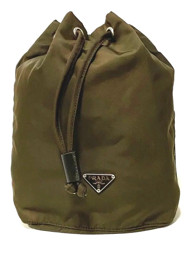 PRADA Nylon Drawstring Mini Pouch Mini Bag Triang… - image 2