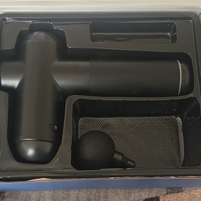 Massage Gun 8 Heads LCD Display chargeable Relief Percussion Black Model JMQ