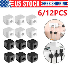 6/12Pcs Magnetic Cable Clips  Cord Holder, Under Desk Cable Management
