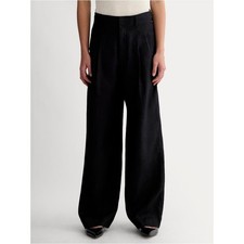 Everlane The Linen Way-High Drape Pant in black Size 0