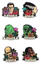 Universal Monsters Emaille Pins Floral Tattoo...