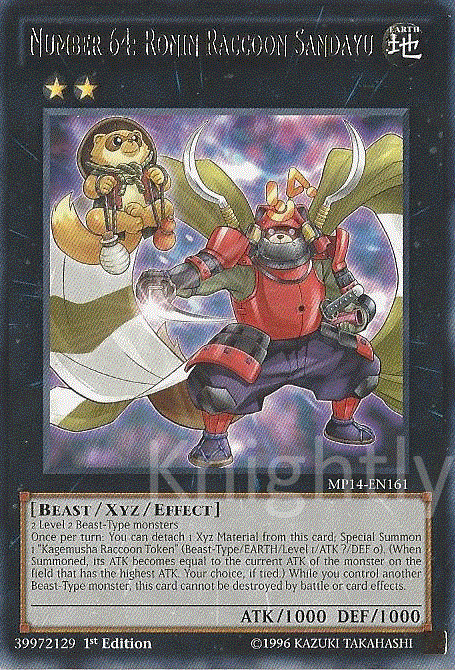 Yugioh Authentic Ponta Deck - Number 64 Ronin Raccoon Yugioh Authentic Ponta Deck - Number 64 Ronin Raccoon