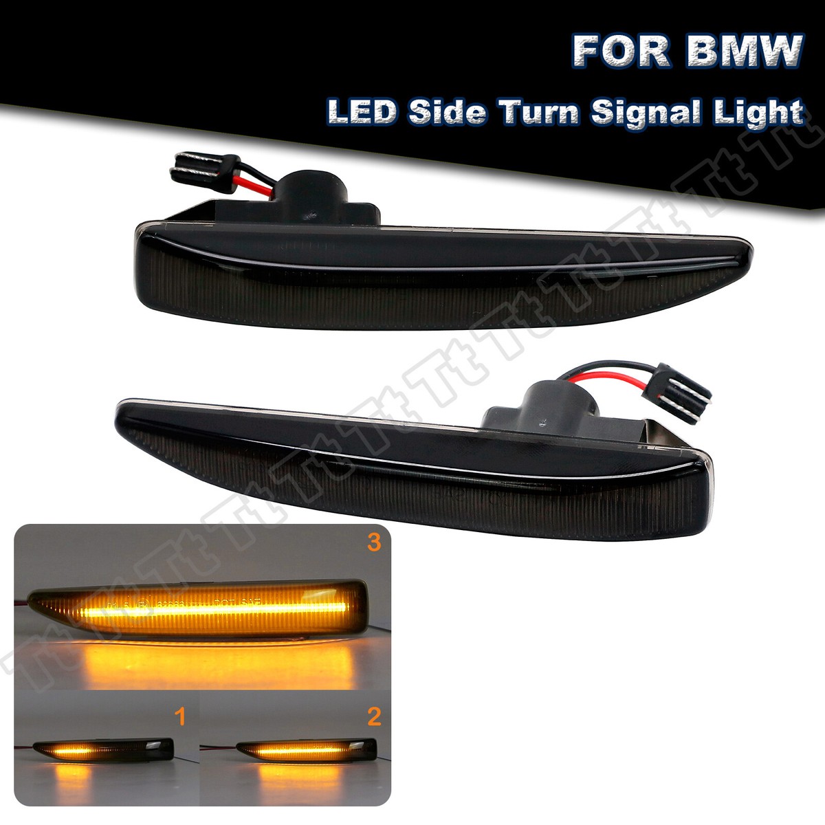 Smoked LED Side Marker Lights For 2002-2008 BMW 7-Series (E65/E66) - Pair 7 thumbnail image
