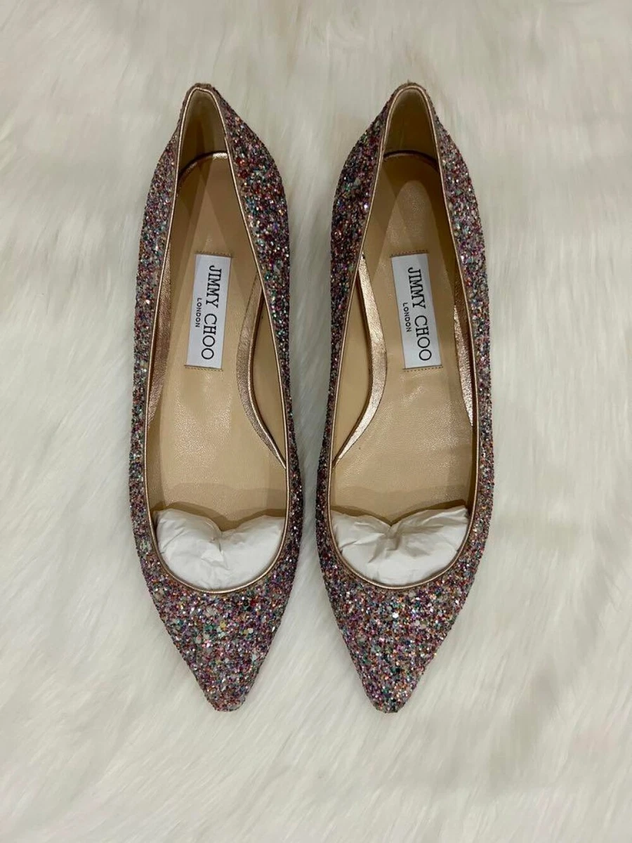 Jimmy Choo Romy Flat glitter pump 39 | eBay
