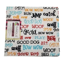 Dog Word Novelty Print Fabric DIY Dog Scarf 100% Cotton Fat Quarter 18in x 21in