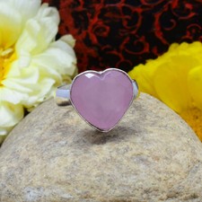 Stunning Rose Quartz Gemstone 925 Sterling Silver Handmade Ring All Size