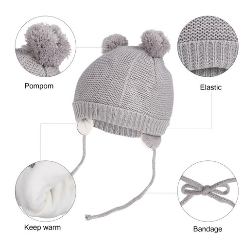 Fleece Children's Hat Glove Set Baby Boy Hats and Mittens Gloves Beanie - Bild 10 von 11