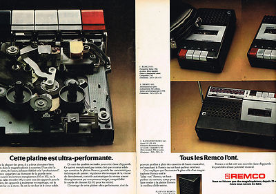 REKLAME WERBUNG 104 1974 REMCO Ultra Performance HiFi Plattenspieler (2 pa