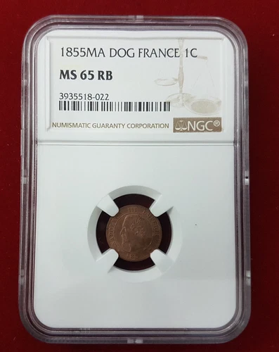 Napoleon III 1 Penny 1855 Ma Marseille F.102/22 NGC Ms 65 RB