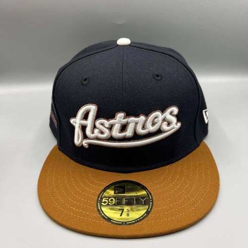 Houston Astros Hat Men 7 5/8 Black Brown 59Fifty New Era MLB Fitted Cap - Picture 3 of 8