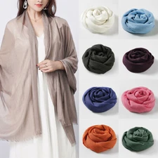 Women Cotton Linen Scarf Pashmina Foulard Hijabs Lady Bandanas Head Scarf