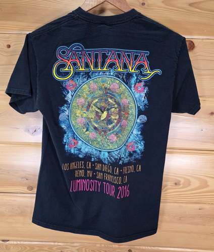 Carlos Santana Band T Shirt Men Medium 2016 Concert Tour Double Sided Fade - Picture 3 of 10