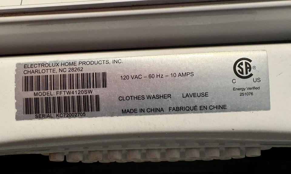 FRIGIDAIRE FFTW4120SW Washer PARTS: Transmission, Motor, Wiring, Switch, Pump… - Image 3 of 3