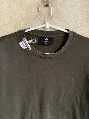 H&M Casual Pullover Jumper Size S Mens Khaki Long Sleeve