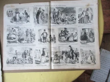 Vintage Print,BROADSHEET GOOD THINGS,John Leech,Academy of Music,Harper's 1860