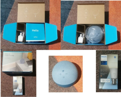 Amazon Echo 4. Gen Smart Lautsprecher Premium Sound, Smart Home Hub & Hue Light